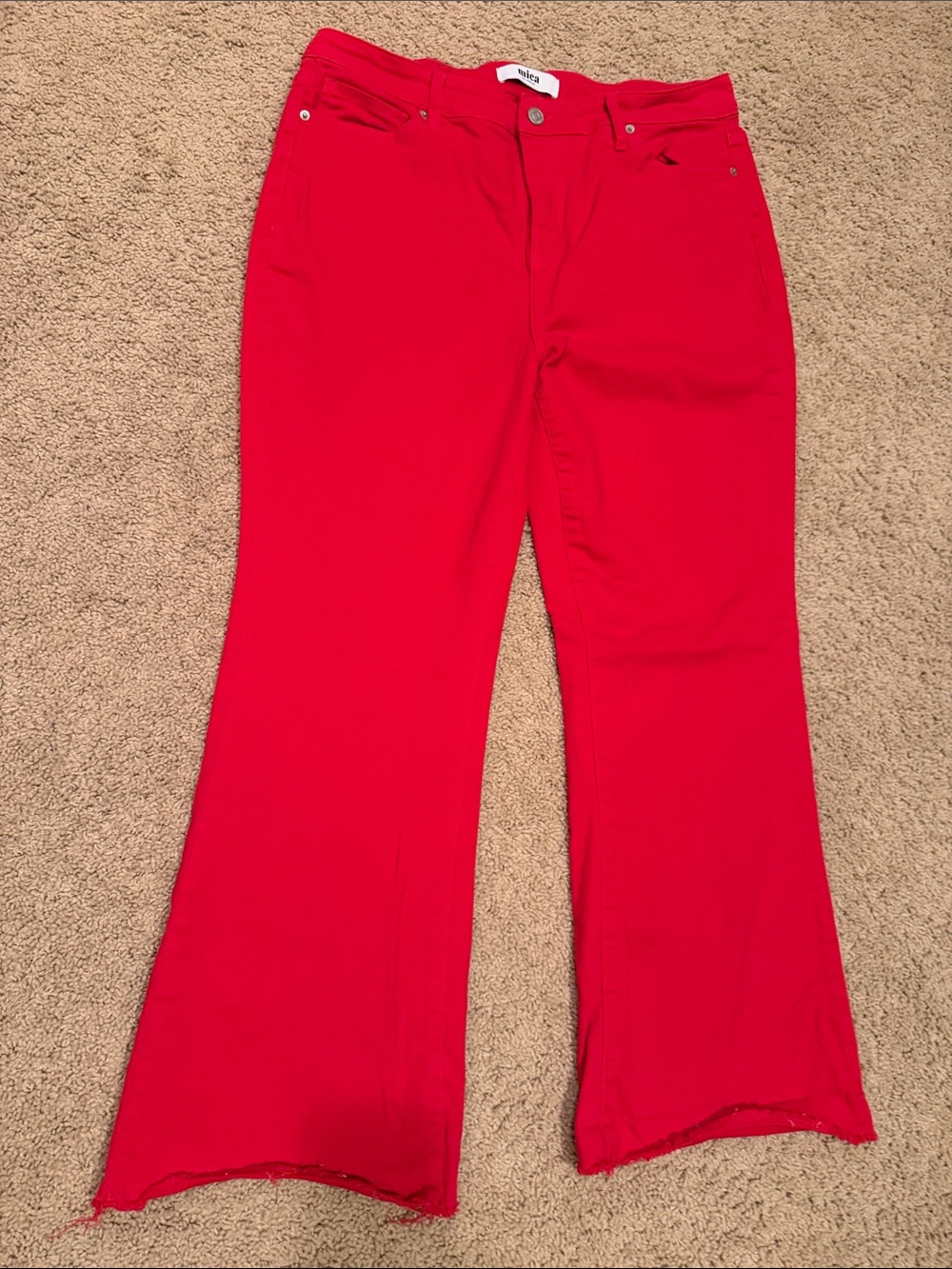 High-Rise Red Wide-Leg Jeans for Women